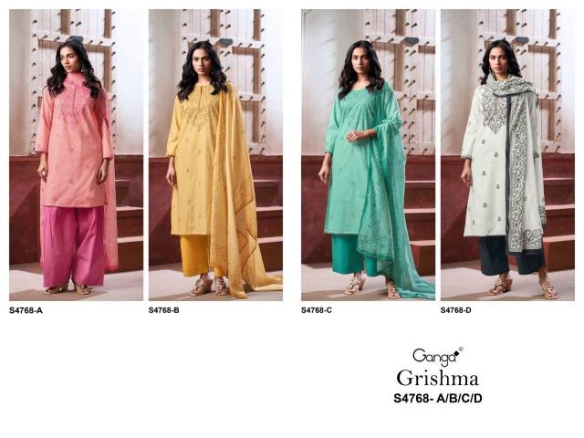 Ganga grishma 4768 mirror work dress materials wholesale